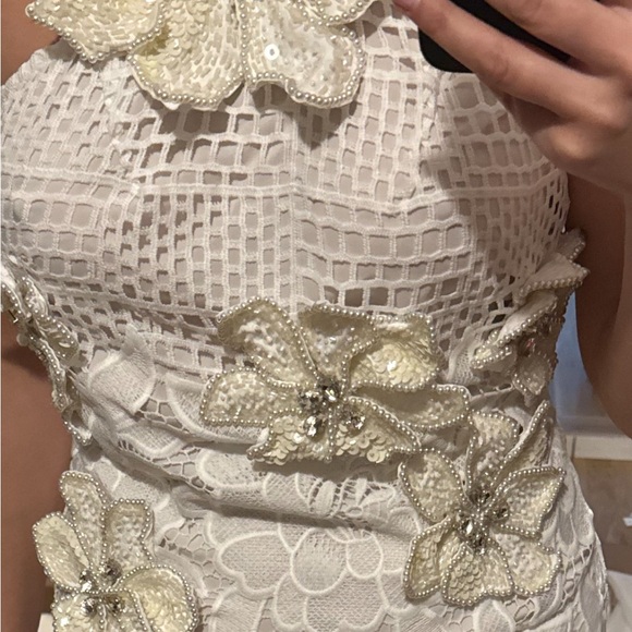 White PatBo mini flower dress - Picture 4 of 7